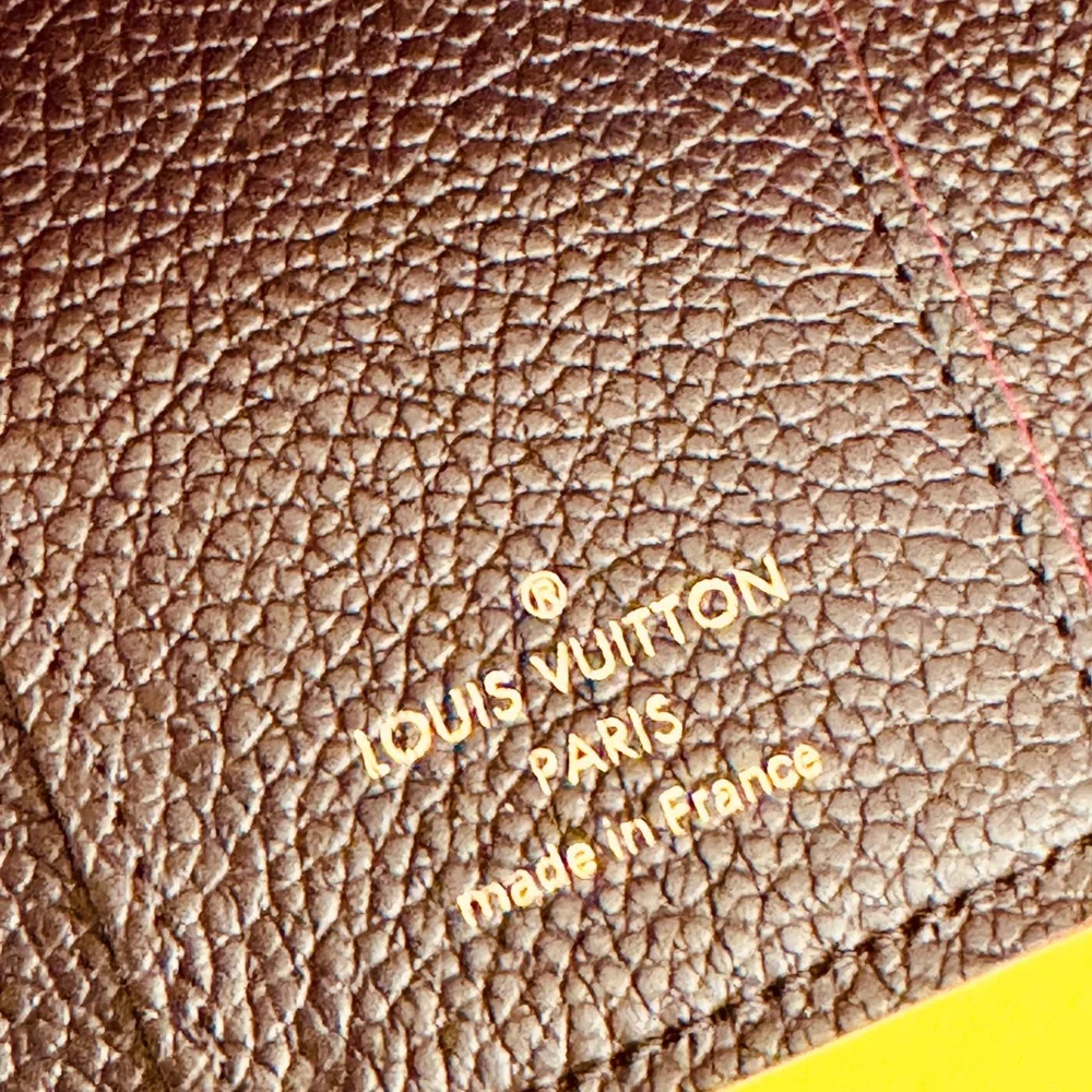 Louis Vuitton Black Embossed Monogram Compact Wallet with Red Trim